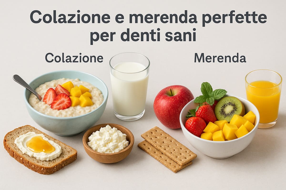 colazione e merenda sane per denti forti nei bambini