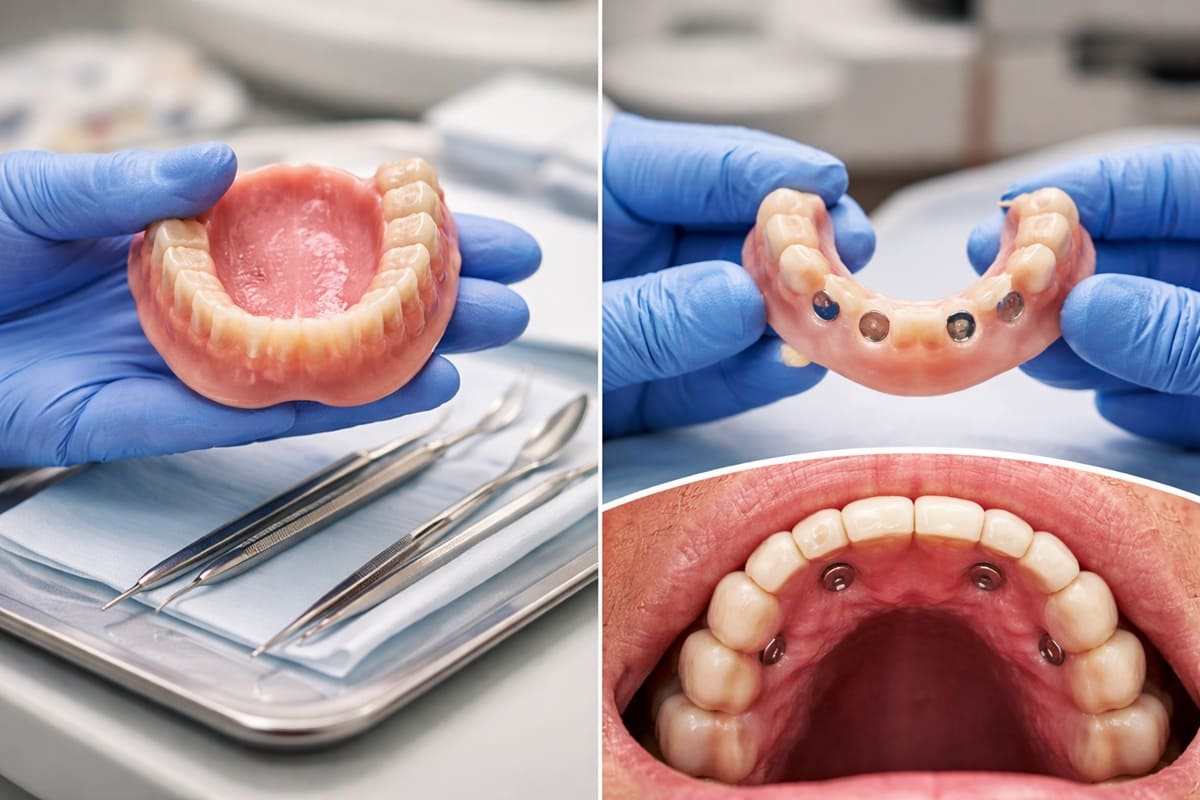 protesi dentale mobile senza palato